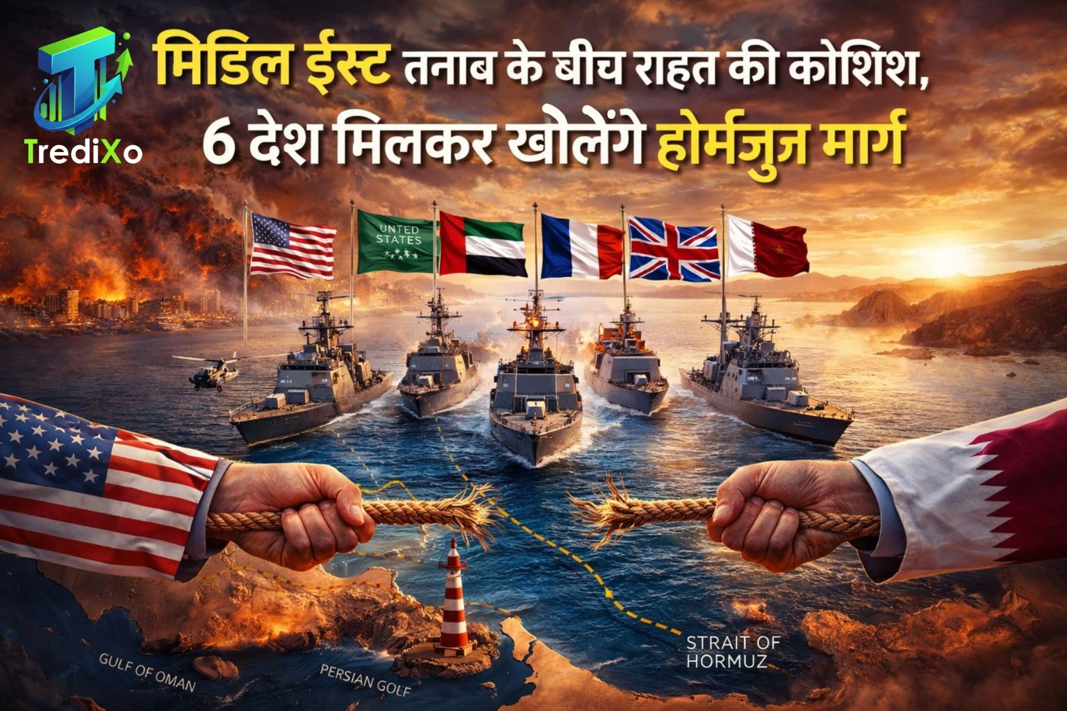 मिडिल ईस्ट तनाव के बीच राहत की कोशिश, 6 देश मिलकर खोलेंगे होर्मुज मार्ग.