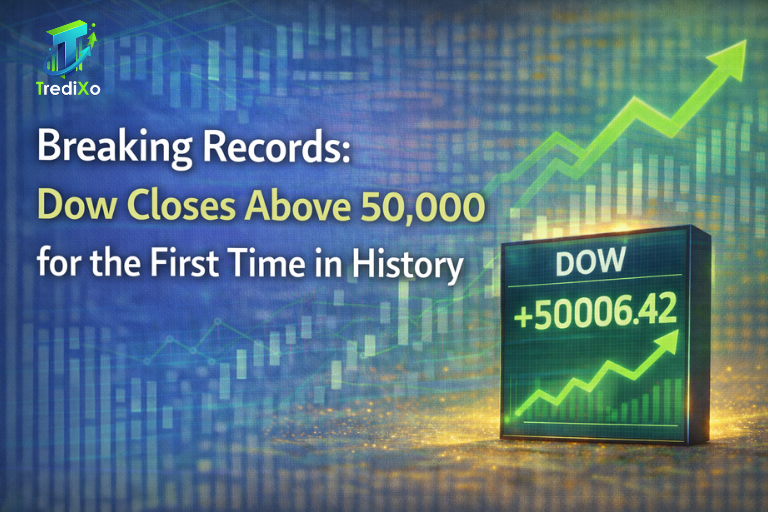 Dow Closes Above 50,000 