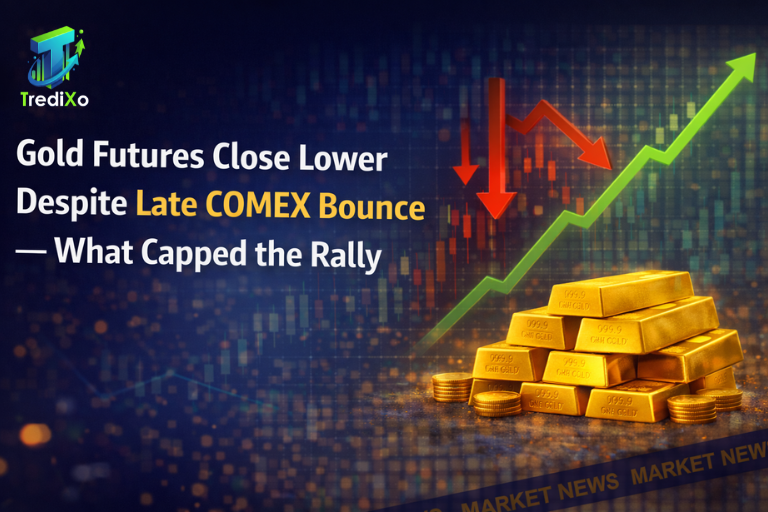 Despite a late bounce in COMEX trading, gold futures closed lower