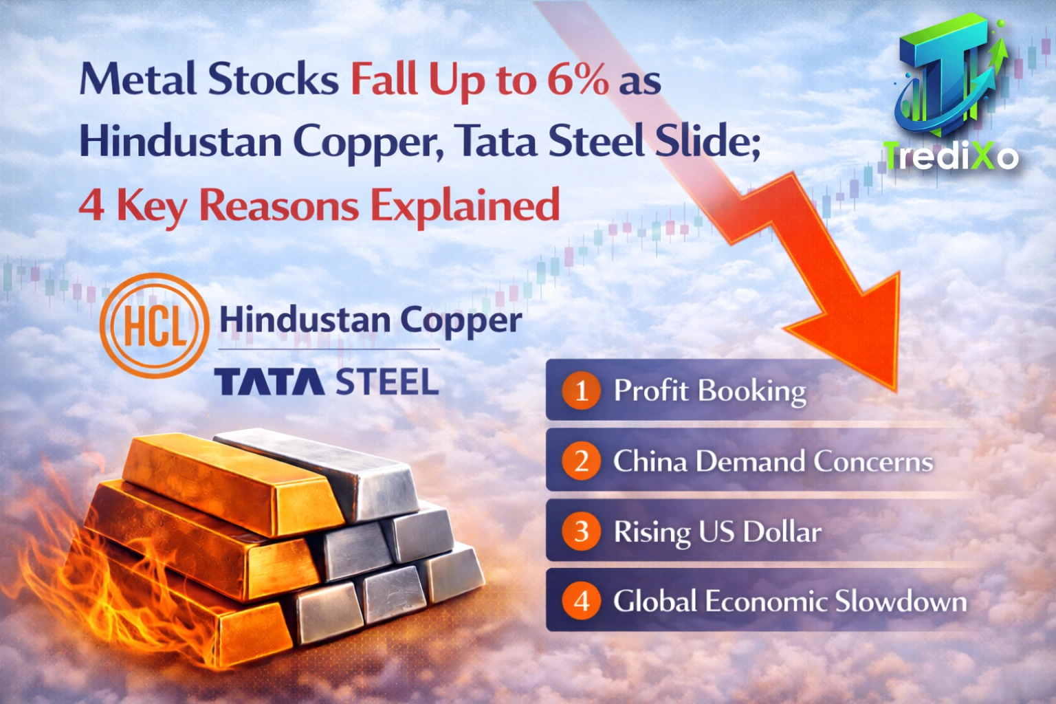 Metal stocks fall up to 6% 