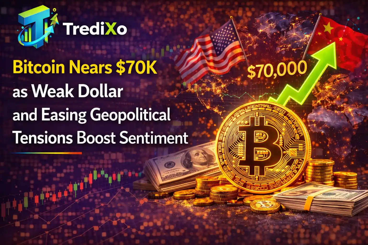 Bitcoin Nears $70K as Weak Dollar