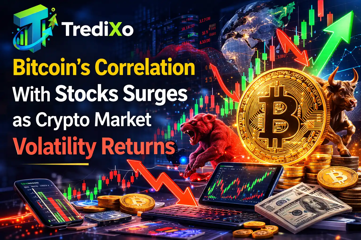 Bitcoin’s Correlation With Stocks Surges as Crypto