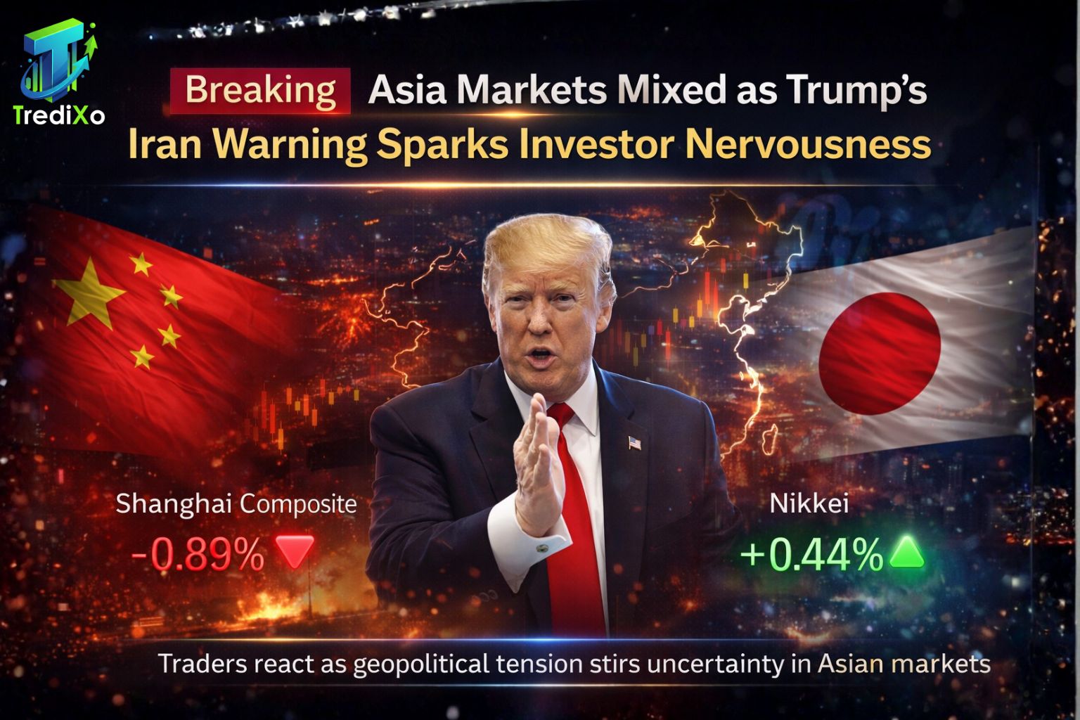 Breaking Asia Markets Mixed as Trump’s Iran Warning Sparks Investor Nervousness