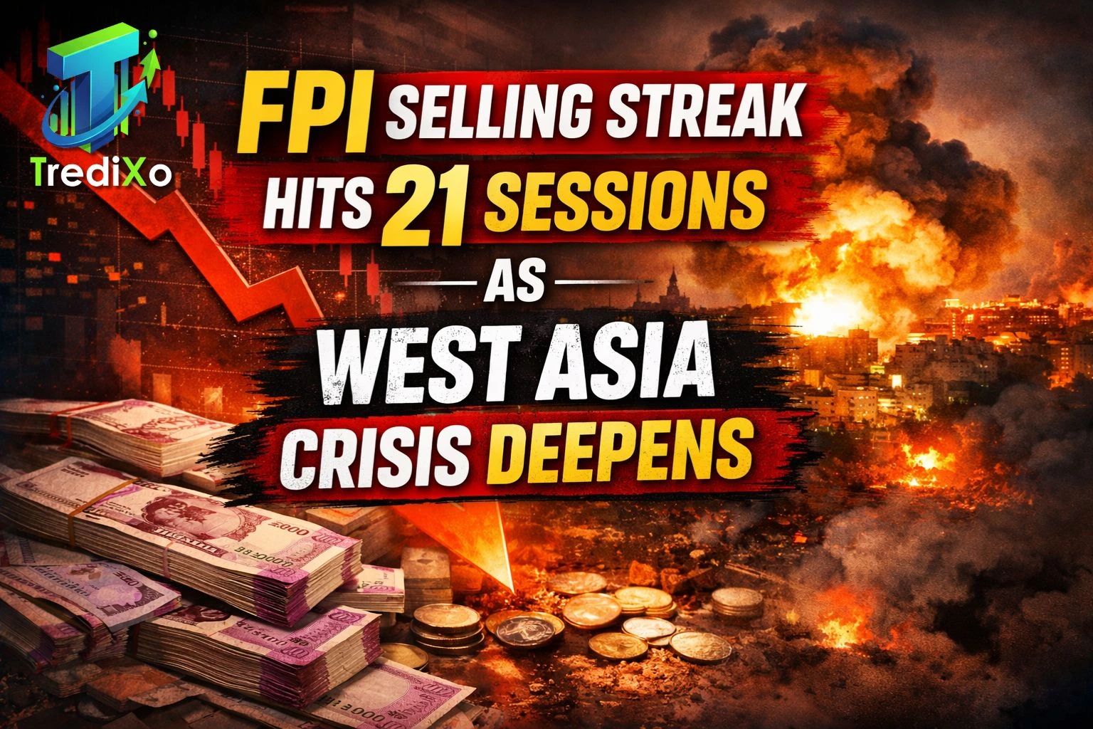 FPI Selling Streak Hits 21 Sessions as West Asia Crisis Deepens.