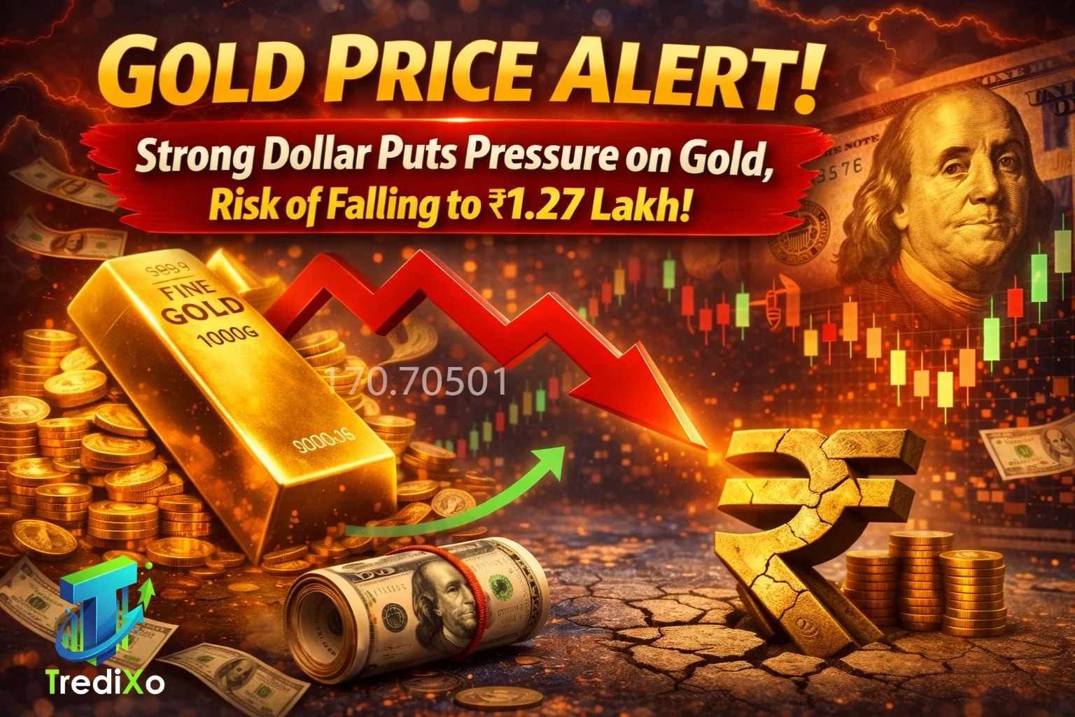 Gold Price Alert Strong Dollar Puts Pressure on Gold, Risk of Falling to ₹1.27 Lakh