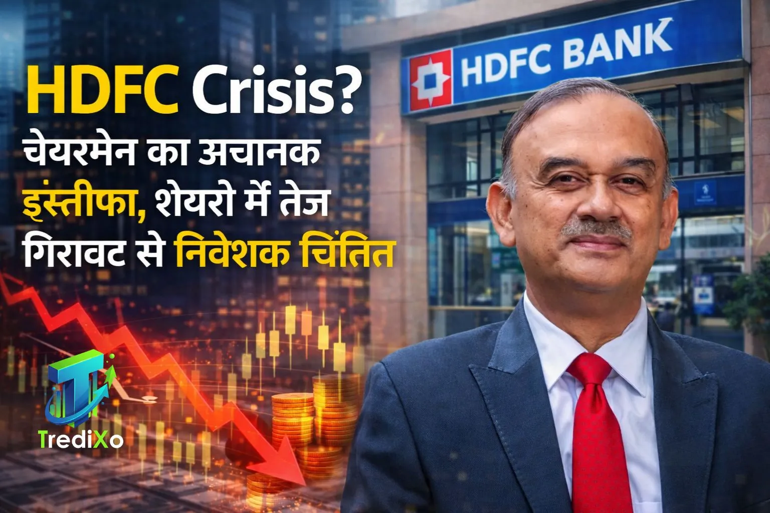 HDFC Crisis चेयरमैन का अचानक इस्तीफा, शेयरों में तेज गिरावट से निवेशक चिंतित