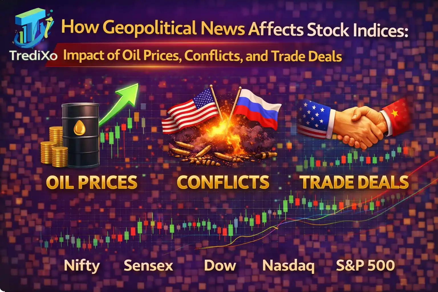 How Geopolitical News Affects Stock Indices: Impact of Oil Prices, Conflicts, and Trade Deals