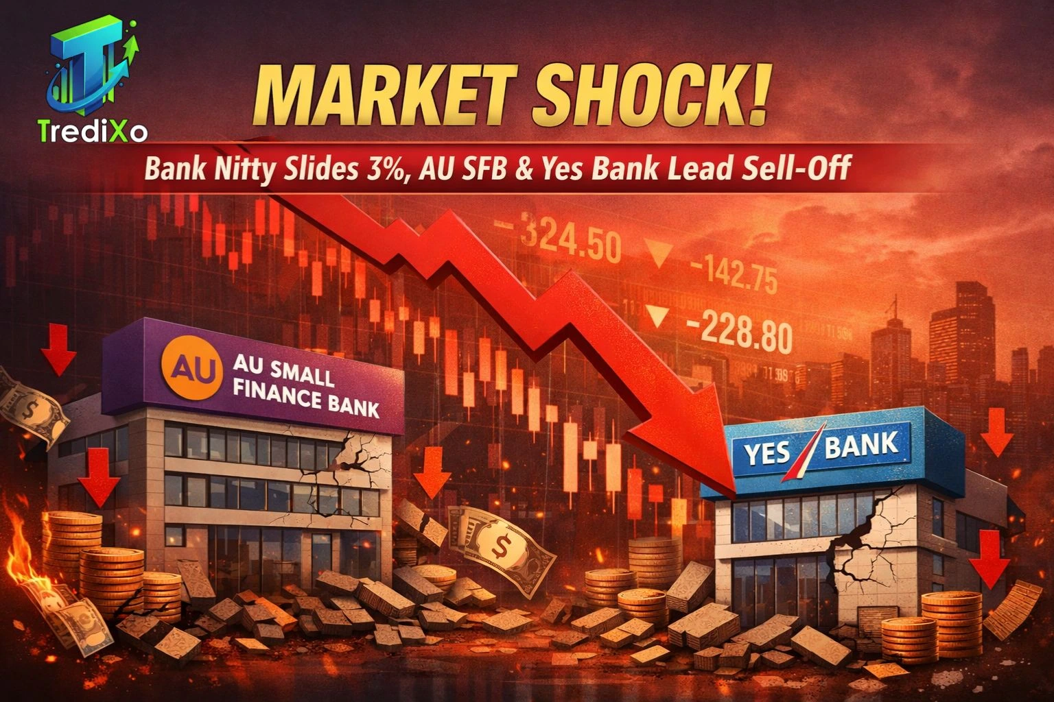 Market Shock Bank Nifty Slides 3, AU SFB & Yes Bank Lead Sell-Off