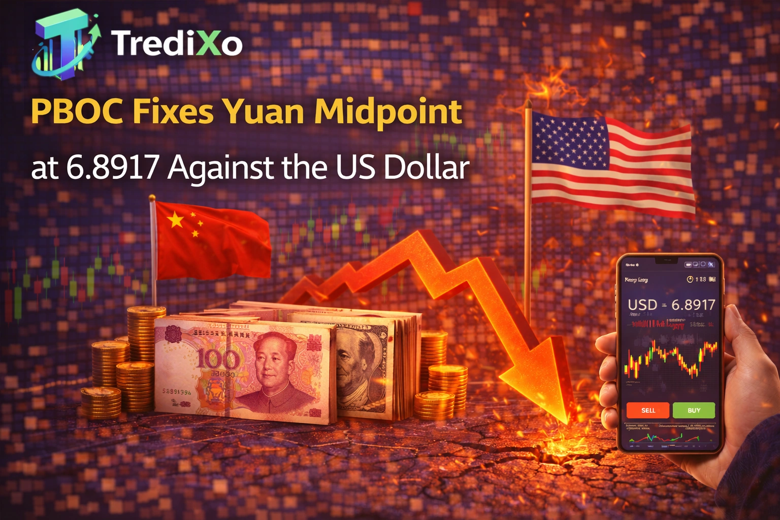 PBOC Fixes Yuan Midpoint at 6.8917 Against the US Dollar