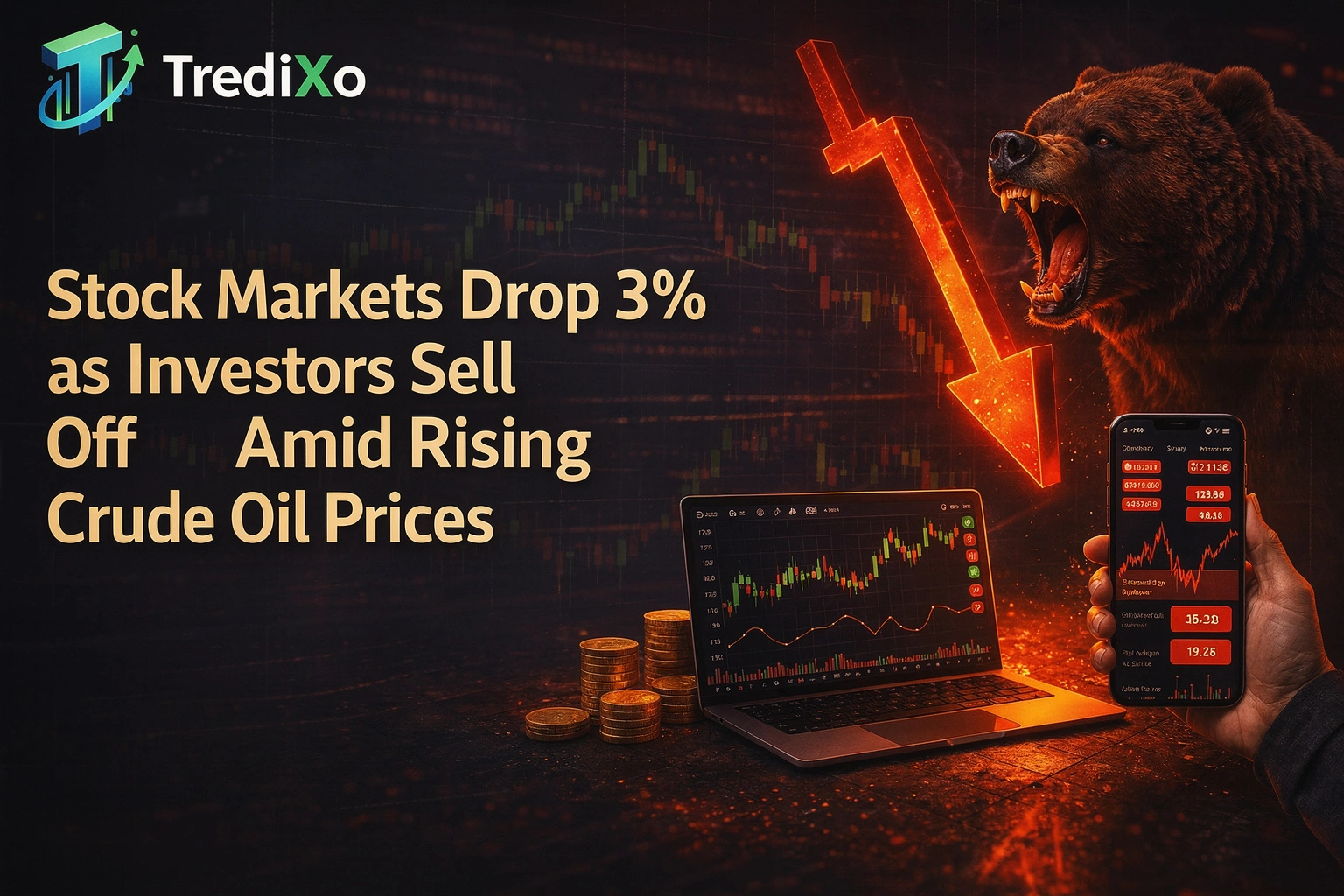 Stock Markets Drop 3% as Investors Sell Off Amid Rising Crude Oil Prices