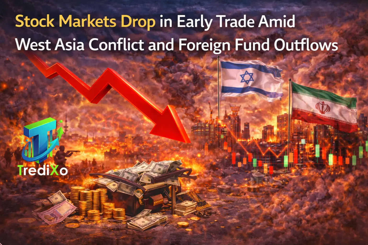 Stock Markets Drop in Early Trade Amid West Asia Conflict and Foreign Fund Outflows