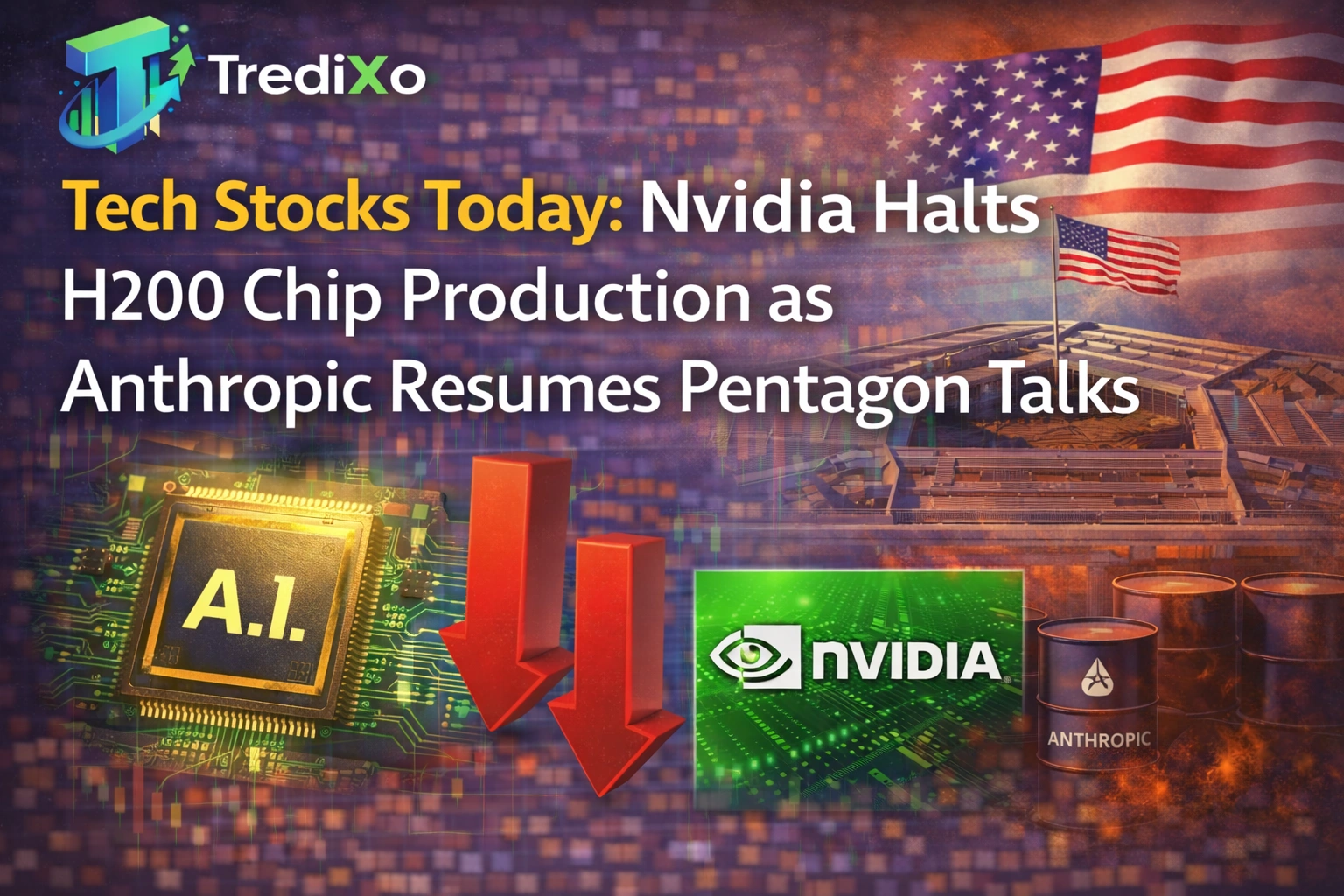 Tech Stocks Today: Nvidia Halts H200 Chip Production as Anthropic Resumes Pentagon Talks