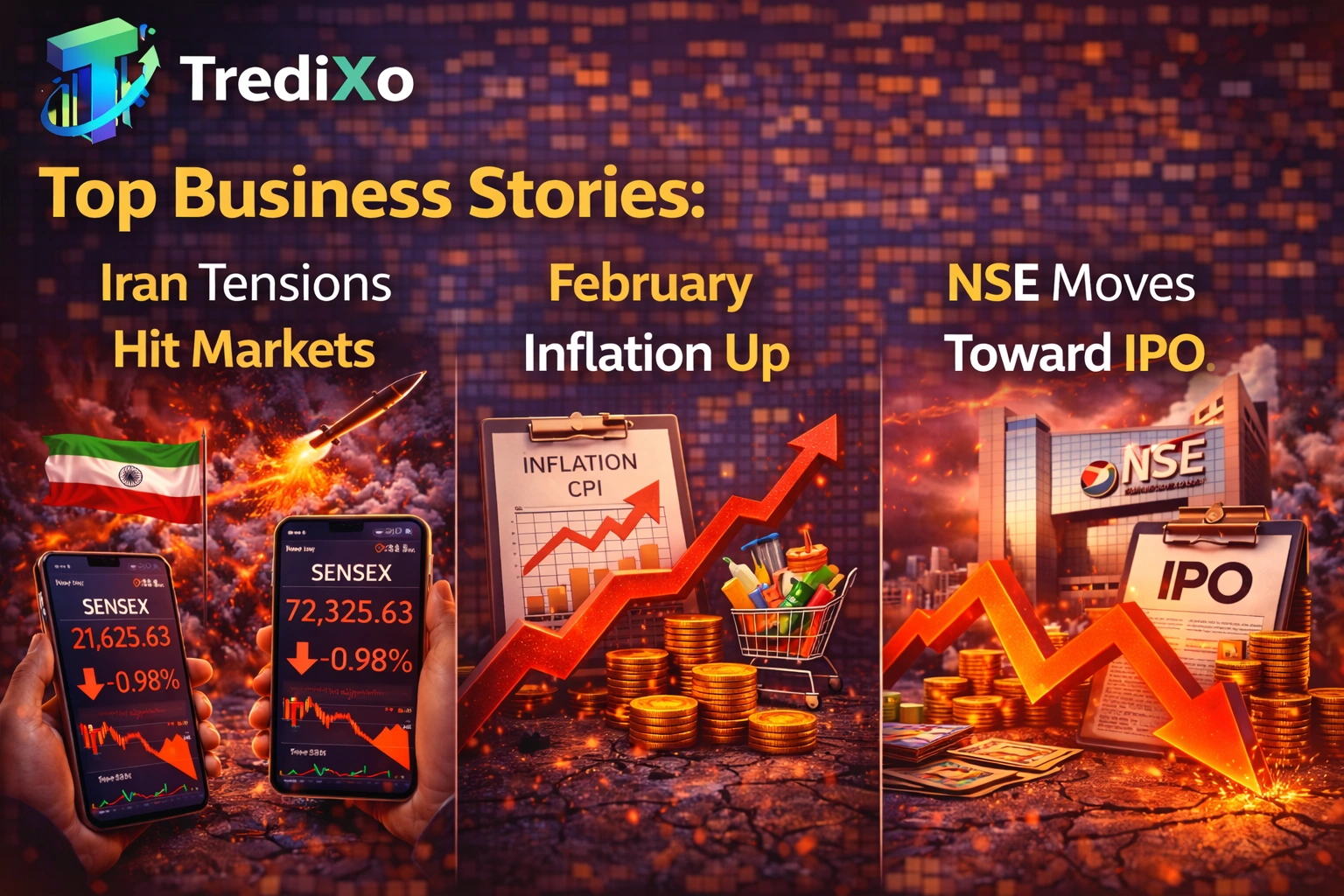 Top Business Stories: Iran Tensions Hit Markets, February Inflation Up, NSE Moves Toward IPO