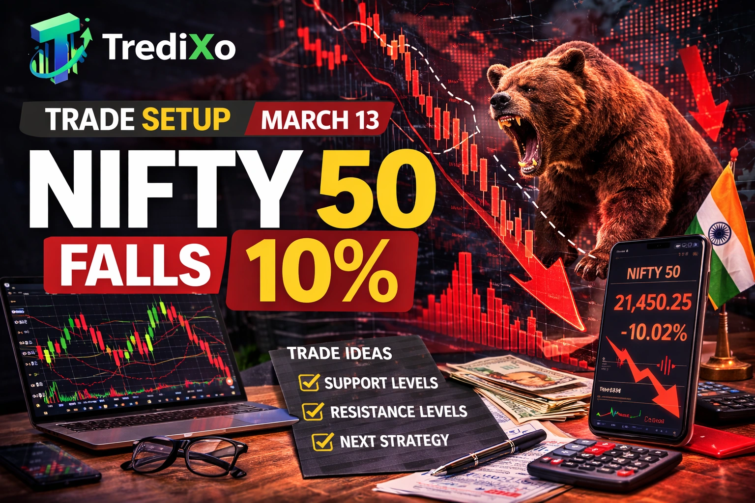 Trade Setup March 13: Nifty 50 Falls 10%
