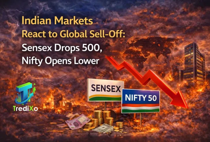 Indian Markets React to Global Sell-Off Sensex Drops 500, Nifty Opens Lower