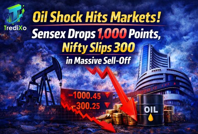 Oil Shock Hits Markets! Sensex Drops 1,000 Points, Nifty Slips 300 in Massive Sell-Off