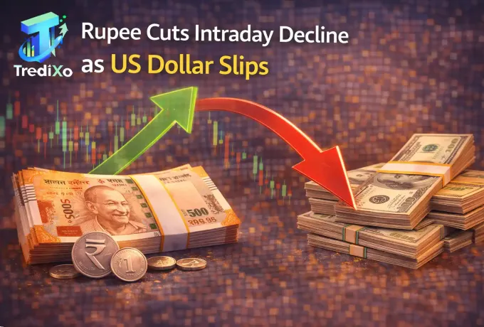 The Indian Rupee (INR) trimmed its intraday losses against the US Dollar (USD) 