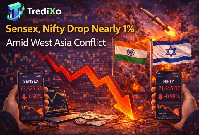 Sensex, Nifty Drop Nearly 1% Amid West Asia Conflict