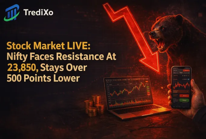 Stock Market LIVE Nifty Faces Resistance at 23,850, Stays Over 500 Points Lower