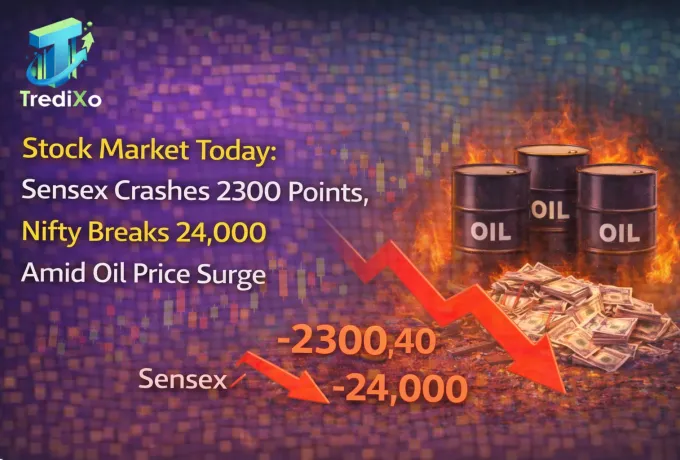  Sensex Crashes 2300 Points, Nifty Breaks 24,000 Amid Oil Price Surge