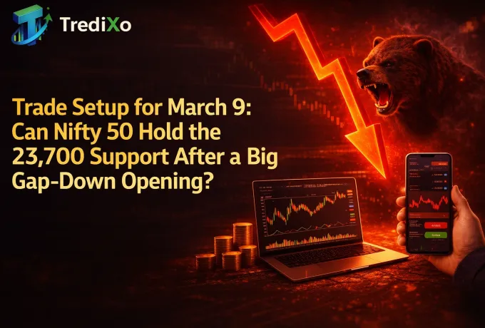 Trade Setup for March 9 Can Nifty 50 Hold the 23,700 Support After a Big Gap-Down Opening