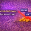 Sensex Falls 900 Points, Nifty Slips Below 23,350